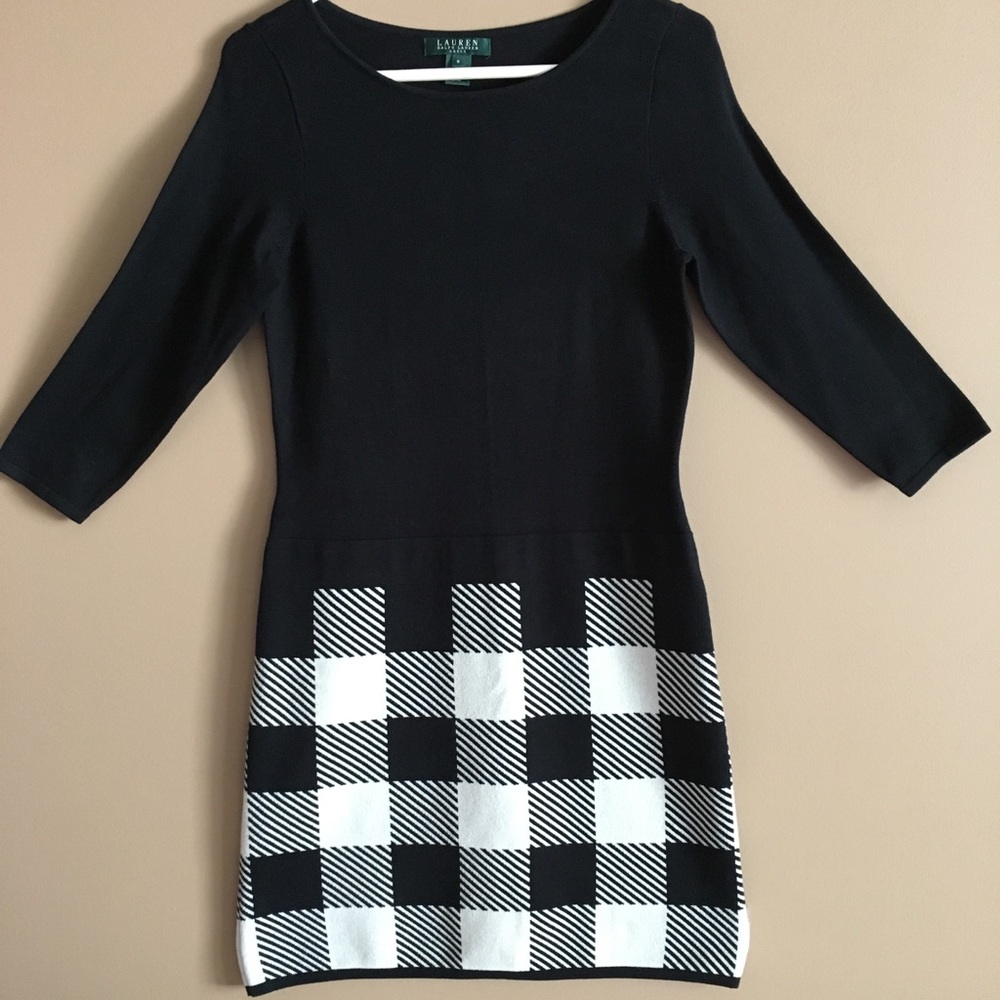 Ralph Lauren Quarter Sleeve Plaid Skirt Dress